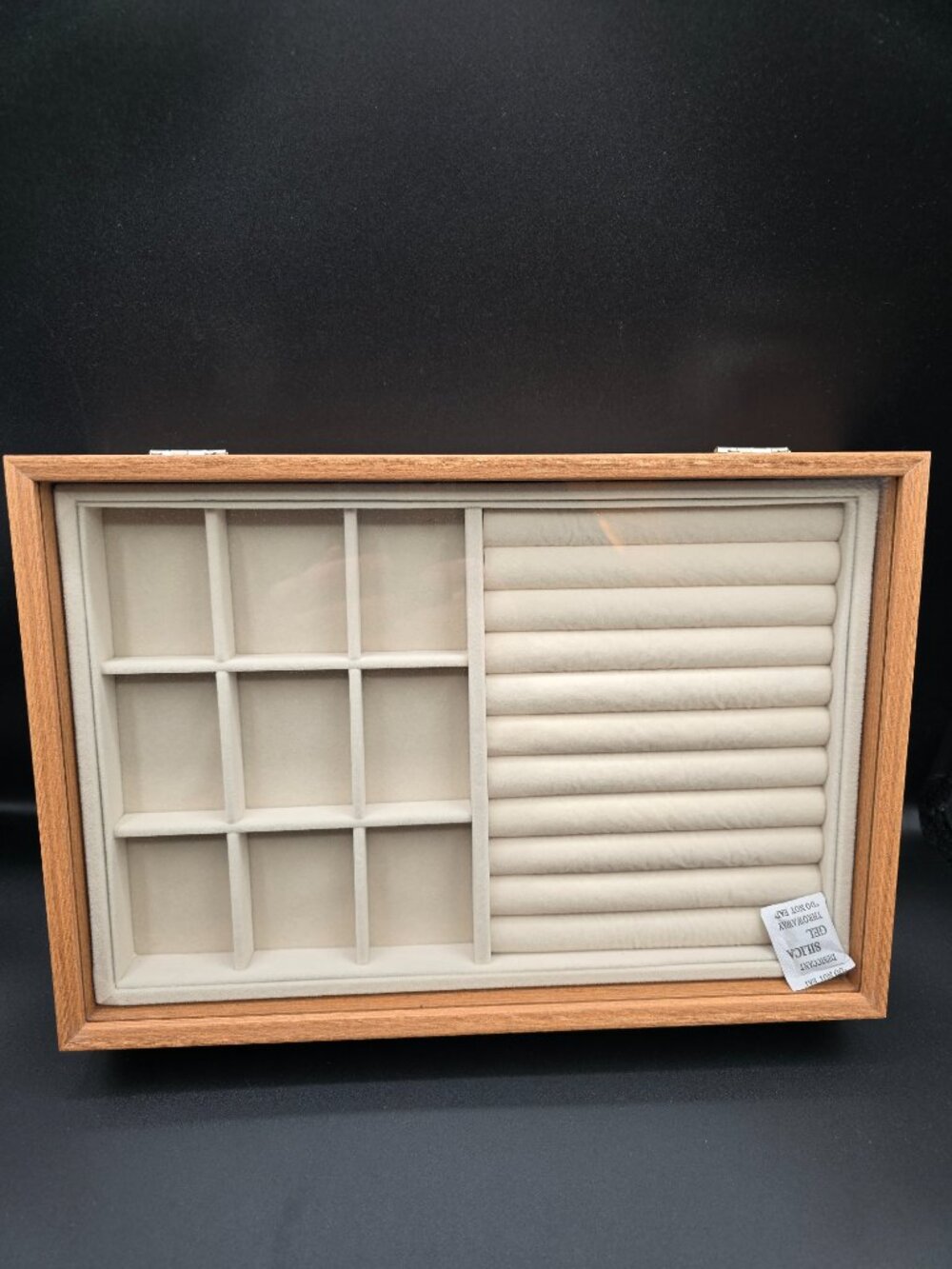 NIB Kloud City Wood Jewelry Organizer 2 Tray Stackable Velvet Display - Picture 6 of 8